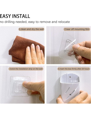 Soporte de Pared para Control Remoto KOXHERO 2 Pcs Blanco