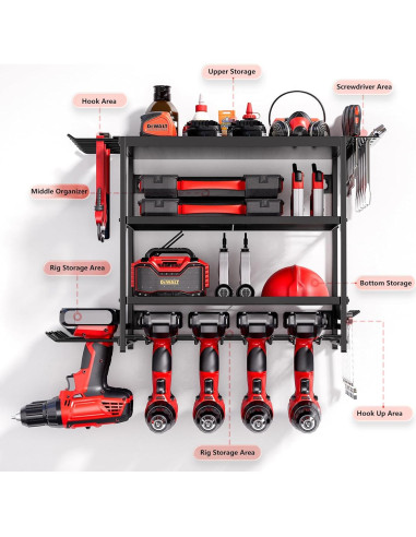 Organizador de Herramientas Eléctricas WOFLUAS Montaje Pared 60x24cm