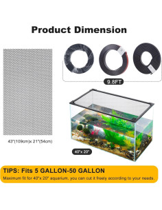 Tapa de Acuario Magnética Uross 109x54 cm Red Antisalto 2