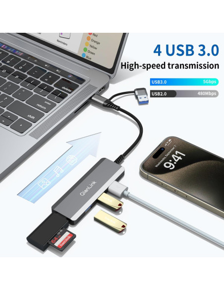 Hub USB C a USB 3.0 QianLink 4 Puertos Alta Velocidad