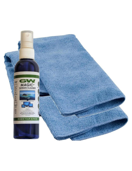 Kit Limpiador de Pantallas Mágico Deluxe GW 118ml + 2 Paños 30x30cm