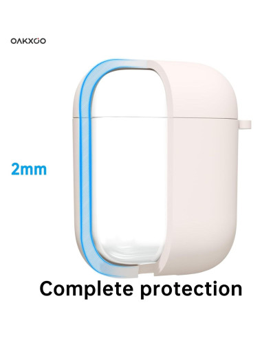 Funda de Silicona Oakxco para Airpods 1/2 Gen Beige