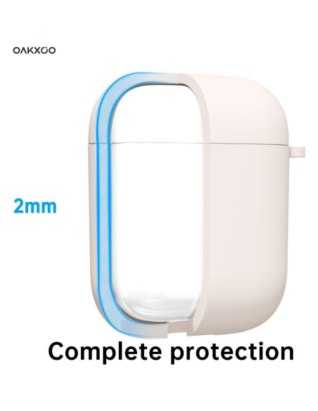 Funda de Silicona Oakxco para Airpods 1/2 Gen Beige