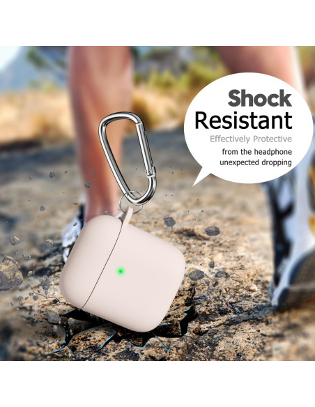 Funda de Silicona Oakxco para Airpods 1/2 Gen Beige