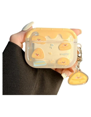 Funda Protectora de Silicona para AirPods 4 Queso Amarillo