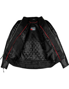 Chaqueta de Moto Cuero Búfalo Revolt Hombre CE Ventilada Negra S 2