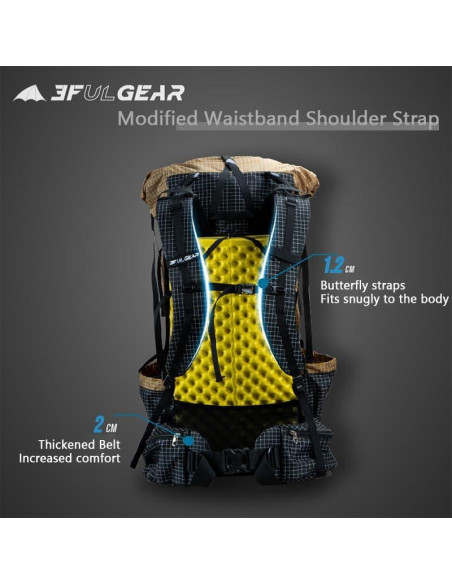 Mochila de Senderismo 56L 3F UL GEAR Ligera y Transpirable