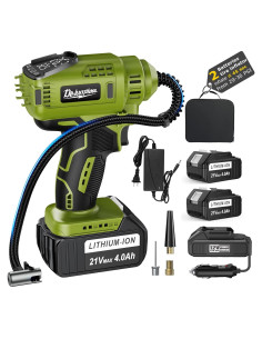 Inflador de Neumáticos Portátil DEJUNPIOOL 21V 4000mAh LED