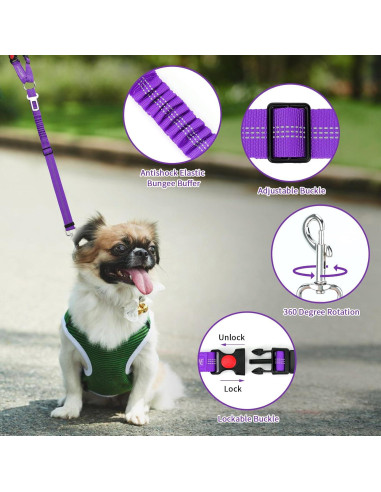 Cinturón de Seguridad para Perros BWOGUE Ajustable 2 Piezas