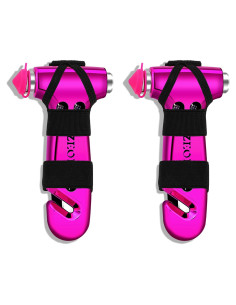 Martillo de Seguridad SZEOF 2PCS Rosa con Cortador y Rompedor