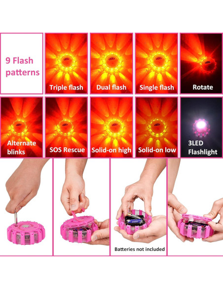 Kit de Emergencia en Carretera Rosa HLWDFLZ con Cables y Herramientas
