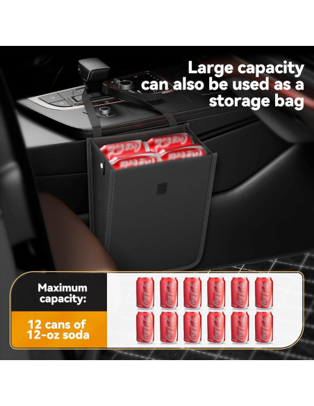 Basurero de Coche DEYILIAN Plegable con 36 Bolsas Desechables