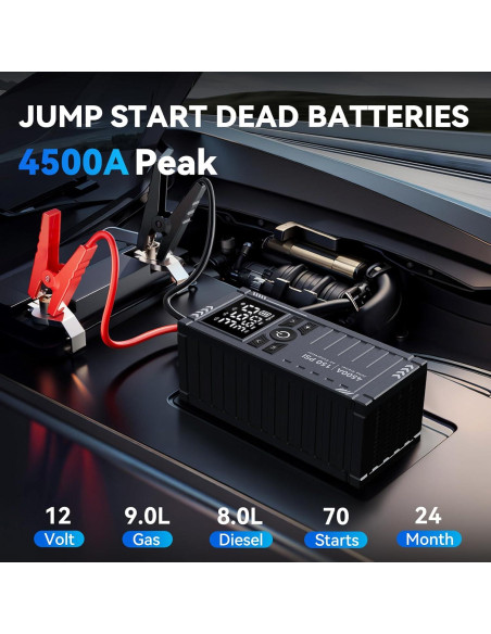 Arrancador de Batería KOLTGOO XM-1001 con Compresor 4500A