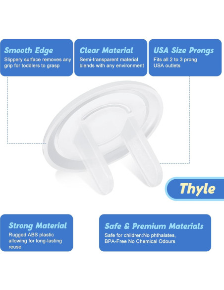 Cubiertas de Enchufes Thyle 120 Pcs Seguridad Infantil PVC