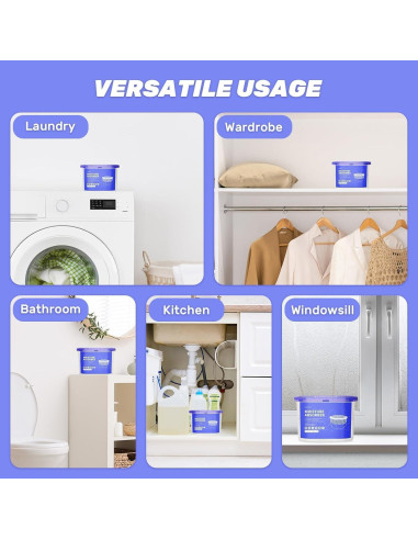 CLEVAST Cajas Deshumidificadoras 280g, Paquete de 6, Sin Fragancia