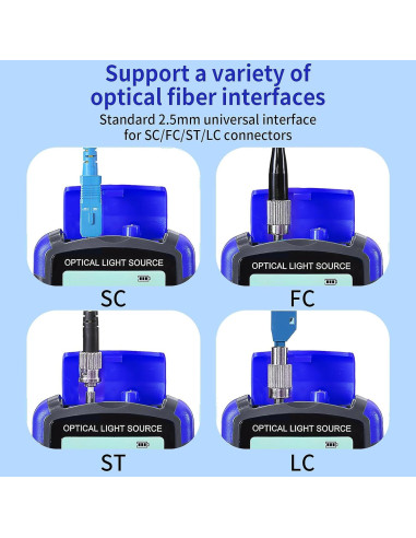 Fuente de luz de fibra óptica A-MC1315 con probador RJ45