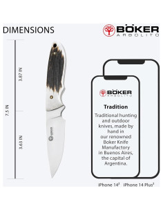 Cuchillo BOKER Pine Creek de Caza con Hoja de Acero T6MoV 2