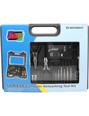 Kit de Herramientas de Red Syba 50 Piezas con Probador LAN