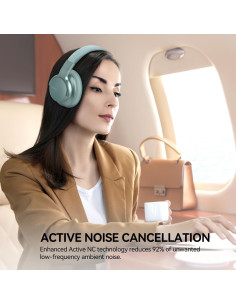 Auriculares Inalámbricos AUSDOM E7 Verde Menta ANC 50h 2