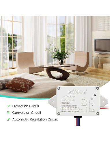 Relé de Control de Potencia Enclosed Briidea 20A 24VAC/DC