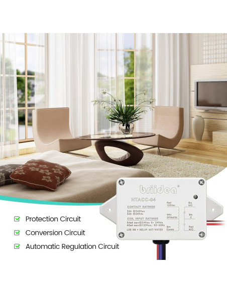 Relé de Control de Potencia Enclosed Briidea 20A 24VAC/DC