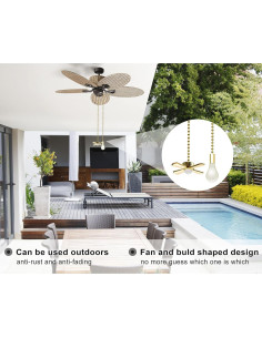 Cadena de Tirar para Ventilador de Techo Aoprofree 34.5 cm Cobre 2 PCS 2