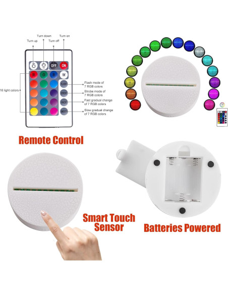 Luz Nocturna 3D T-Rex LED con Sensor Táctil y 7 Colores Luz Nocturna 3D T-Rex LED con Sensor Táctil y 7 Colores