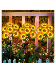 Luces Solares de Girasol AHAORIGIN - Paquete de 3, IP65