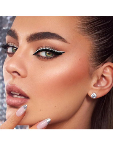Pegatinas de Eyeliner Brillantes GEUUFEA - Maquillaje Impermeable