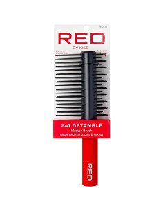 Cepillo Desenredante 2-En-1 RED by Kiss para Todo Tipo de Cabello 2