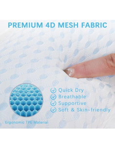 Almohada de Baño Anevna con Ventosas Antideslizantes - Malla 4D 2