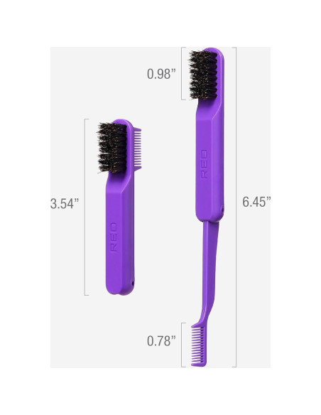 Peine Plegable 2-en-1 Red by Kiss con Cepillo de Bordes