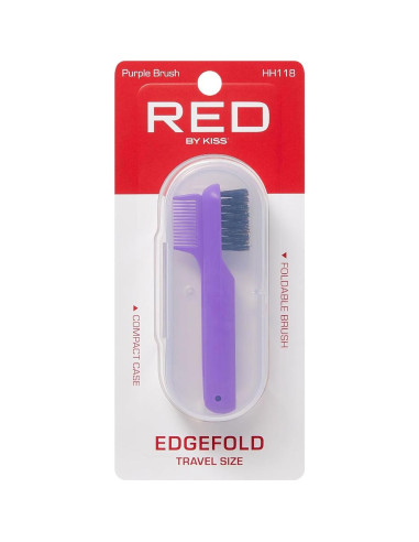 Peine Plegable 2-en-1 Red by Kiss con Cepillo de Bordes