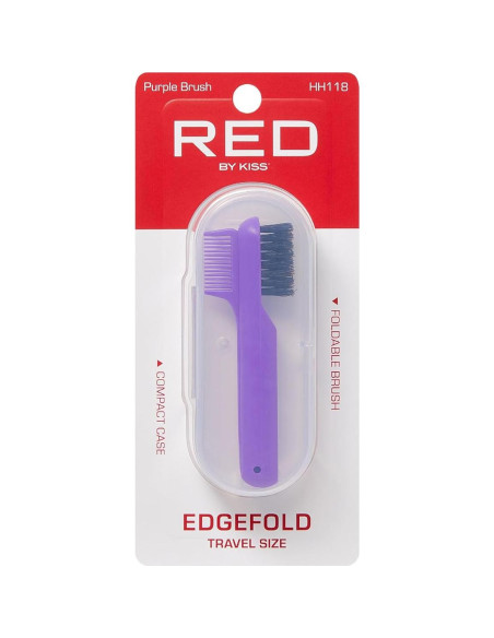 Peine Plegable 2-en-1 Red by Kiss con Cepillo de Bordes