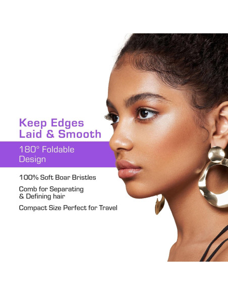 Peine Plegable 2-en-1 Red by Kiss con Cepillo de Bordes