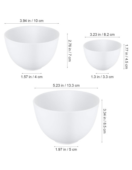 Set de Bol de Mezcla de Silicona Healifty - 3 Tamaños 8.2cm, 10cm, 13.3cm Set de Bol de Mezcla de Silicona Healifty - 3 Tamaños 8.2cm, 10cm, 13.3cm