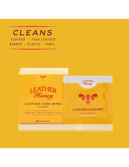 Toallitas acondicionadoras y limpiadoras de cuero Leather Honey Toallitas acondicionadoras y limpiadoras de cuero Leather Honey
