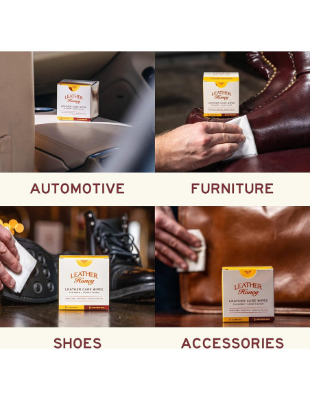 Toallitas de Cuidado de Cuero Leather Honey - 10 Unidades
