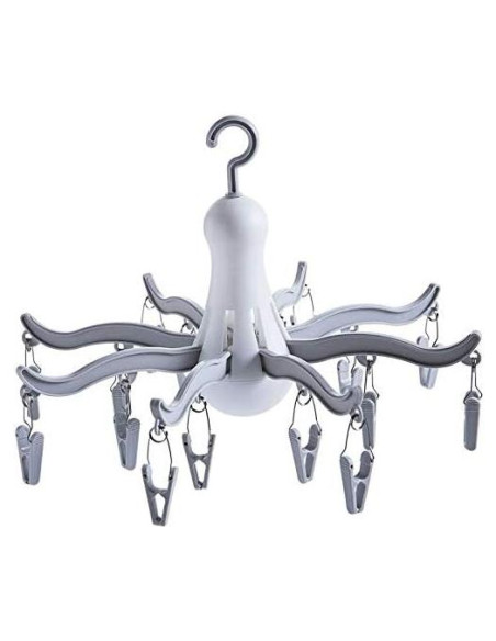 Perchero Plegable XIZHI con 16 Clips para Secar Ropa Gris Perchero Plegable XIZHI con 16 Clips para Secar Ropa Gris