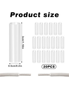20 Aglets Transparentes para Cordones de Zapatos 6.35 cm 2