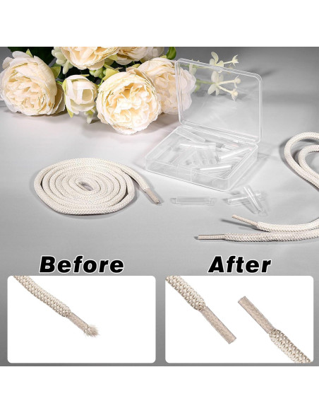 20 Aglets Transparentes para Cordones de Zapatos 6.35 cm