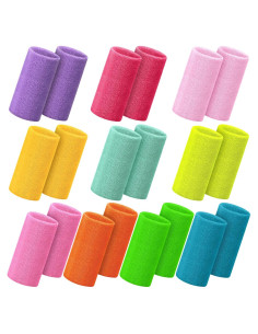 Bandas de Sudor de Algodón Lenwen 20 Pcs 15x8 cm Neón