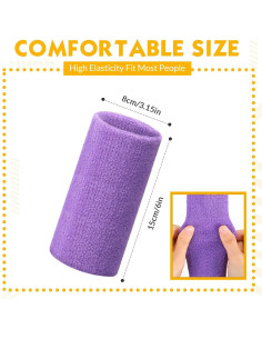 Bandas de Sudor de Algodón Lenwen 20 Pcs 15x8 cm Neón 2