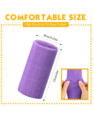 Bandas de Sudor de Algodón Lenwen 20 Pcs 15x8 cm Neón