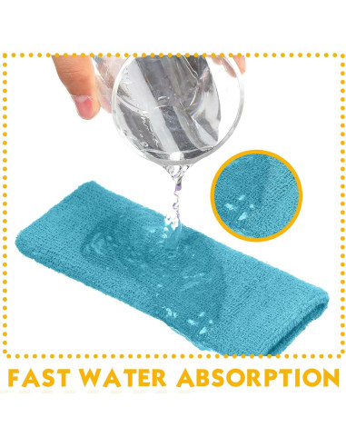 Bandas de Sudor de Algodón Lenwen 20 Pcs 15x8 cm Neón