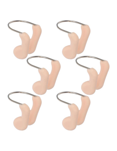 6 Tapones de Nariz de Silicona Beige Abaodam para Natación