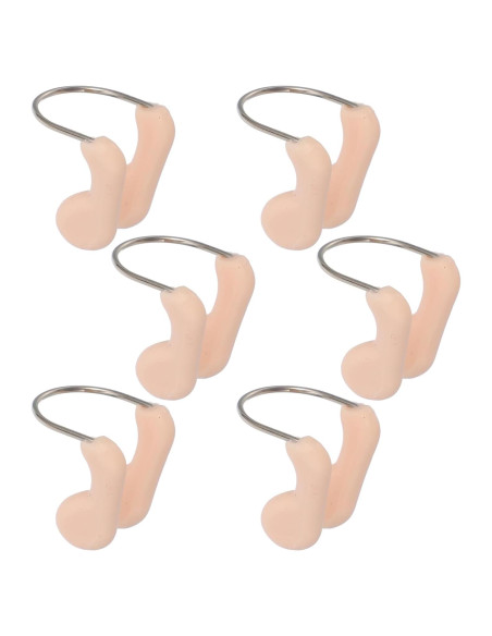 6 Tapones de Nariz de Silicona Beige Abaodam para Natación