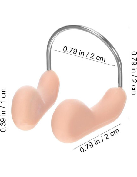 6 Tapones de Nariz de Silicona Beige Abaodam para Natación