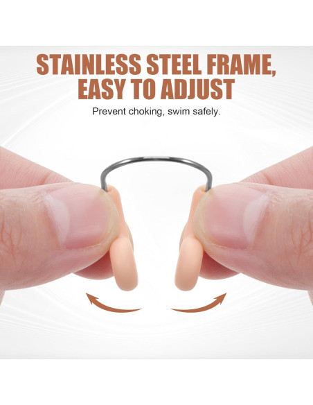 6 Tapones de Nariz de Silicona Beige Abaodam para Natación