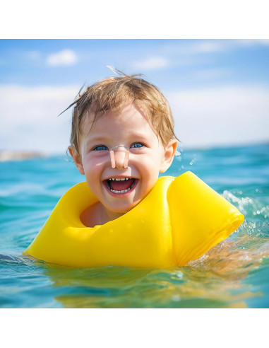 6 Tapones de Nariz de Silicona Beige Abaodam para Natación